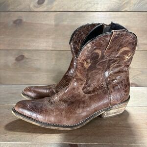 dingo adobe rose womens size 7 shoes brown leather western cowboy boots